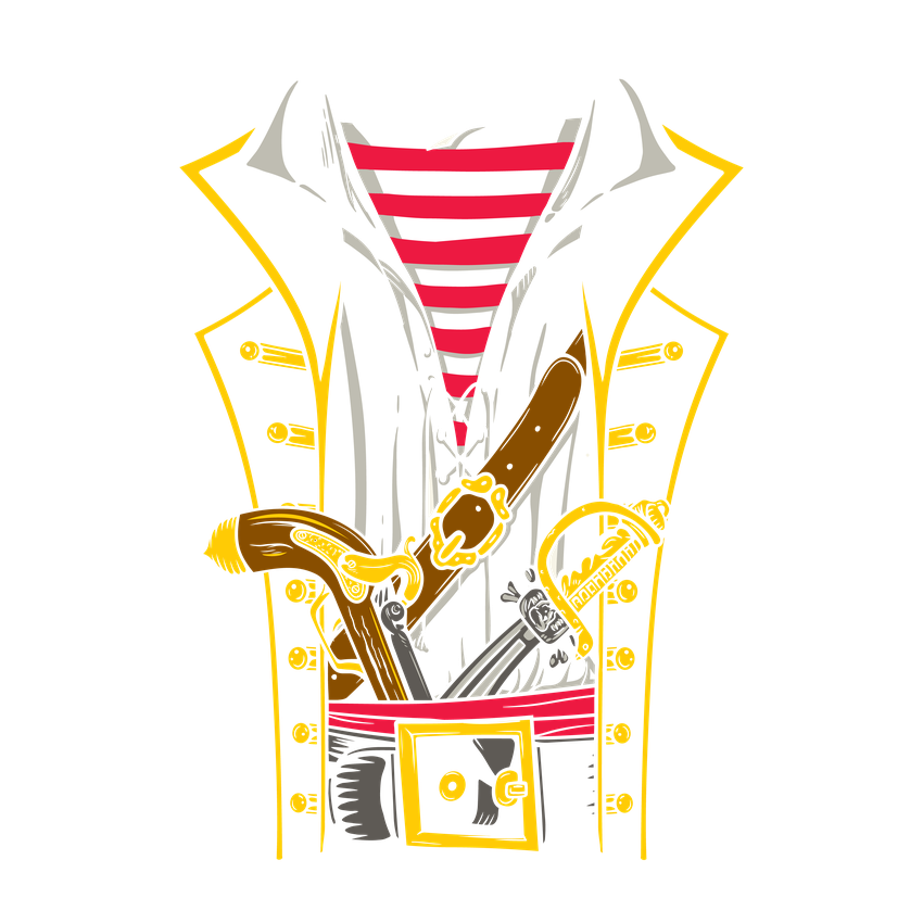 Funny T-Shirts design "Pirate Outfit Mens Tee"