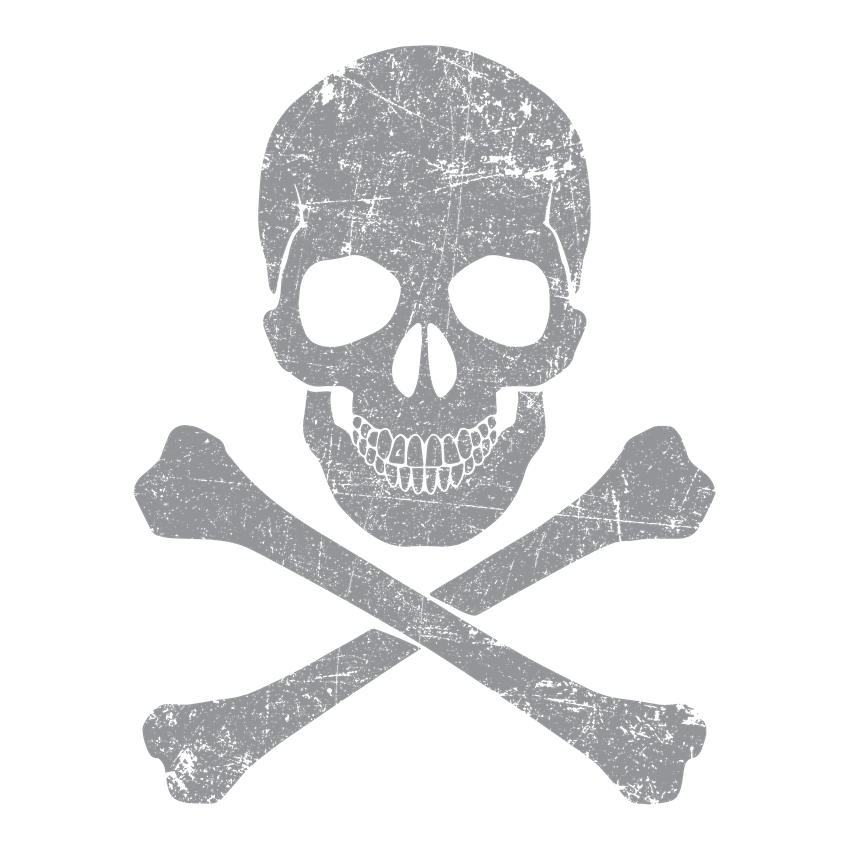 Grey Skull & Bones Mens Tee - Roadkill T-Shirts