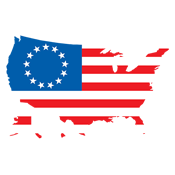 Betsy Ross USA Shaped Flag - Roadkill T Shirts
