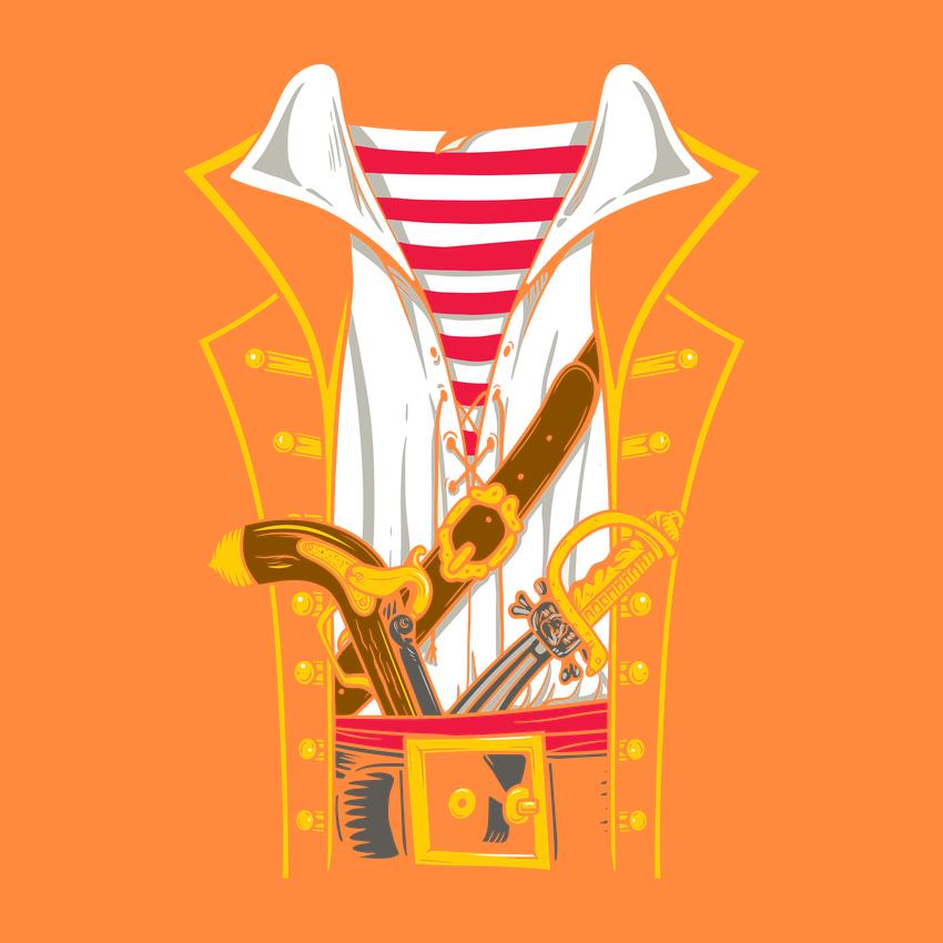 Funny T-Shirts design "Pirate Outfit Mens Tee"