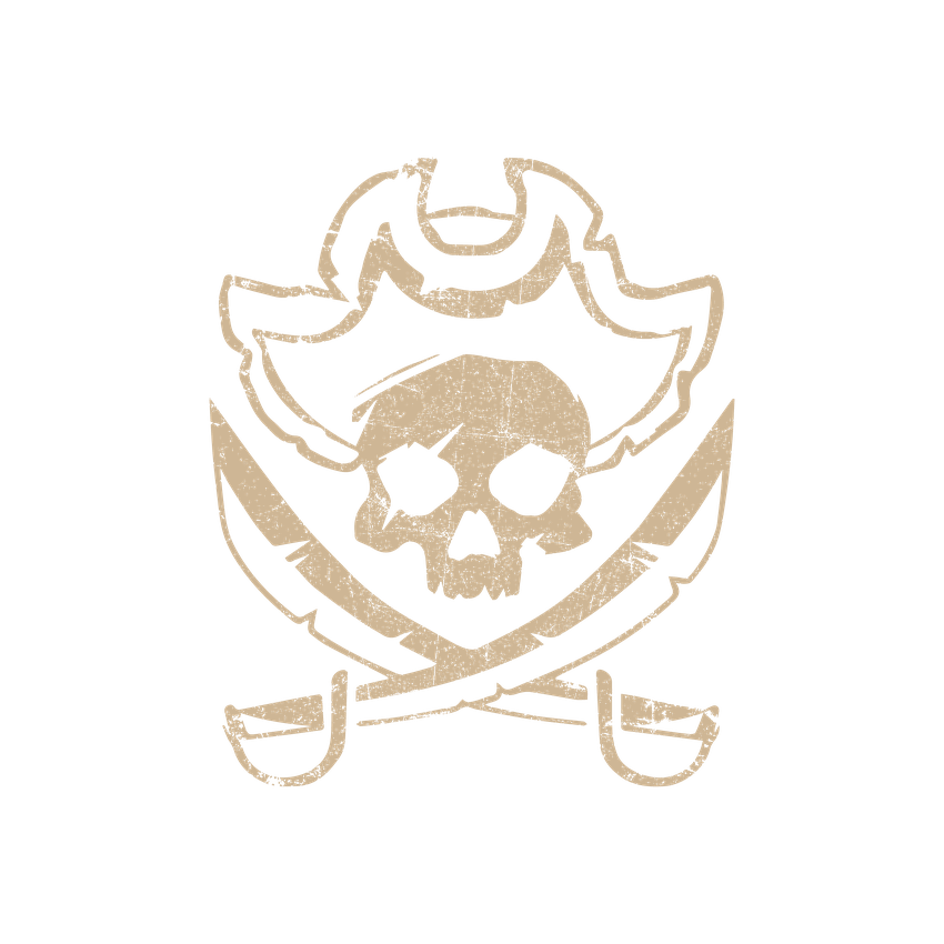 Skull with Scar Pirate Mens Tee - Roadkill T-Shirts