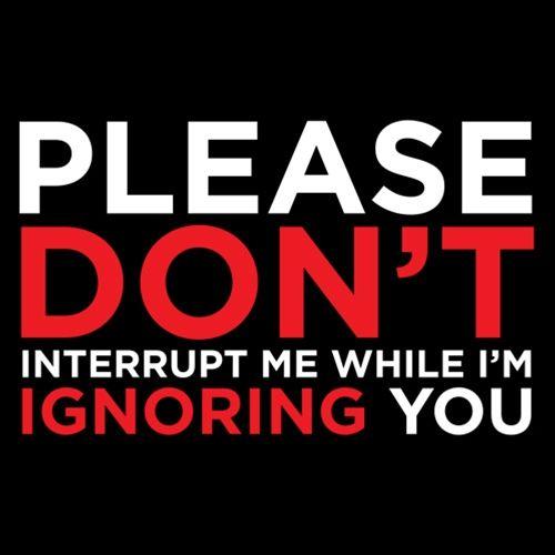 Please Don't Interrupt Me While I'm Ignoring You - Roadkill T Shirts